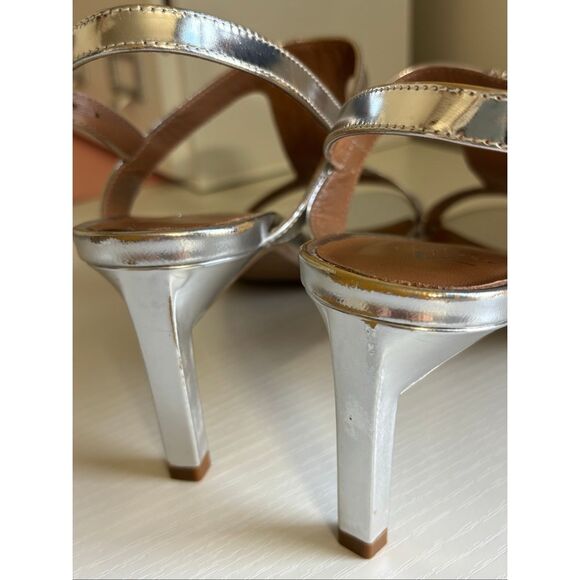 Aquatalia Rosetta Patent Slingback Sandals metallic size 9 - Picture 9 of 13